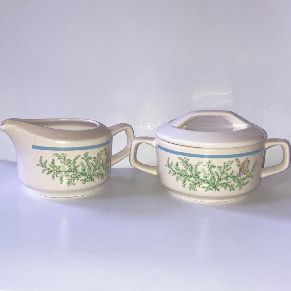 Vintage TemperWare Fancy Free Cream and Sugar Serving Set